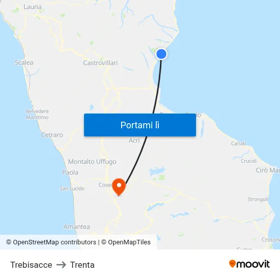 Trebisacce to Trenta map