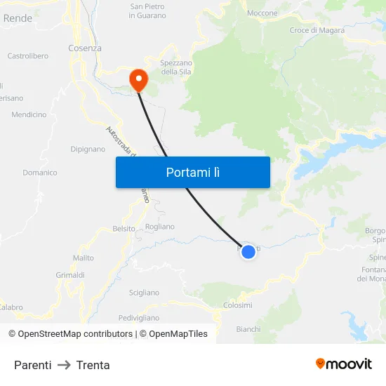 Parenti to Trenta map