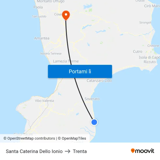 Santa Caterina Dello Ionio to Trenta map