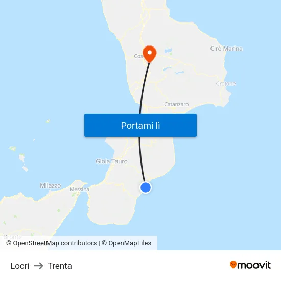 Locri to Trenta map