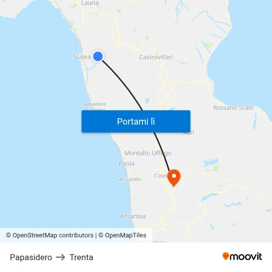 Papasidero to Trenta map