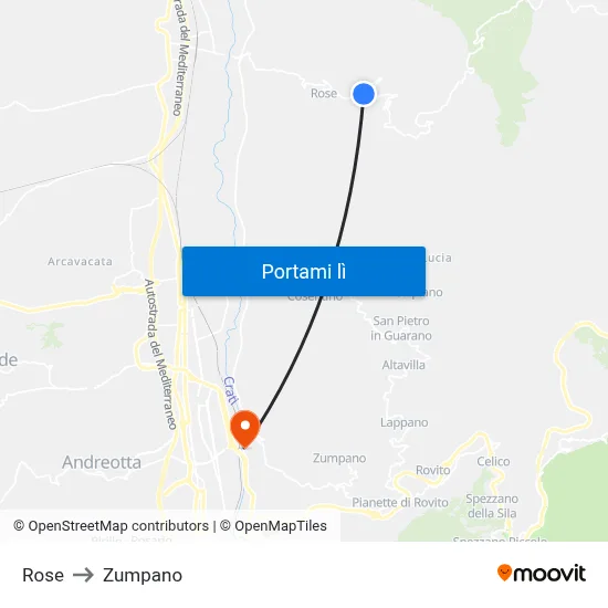 Rose to Zumpano map
