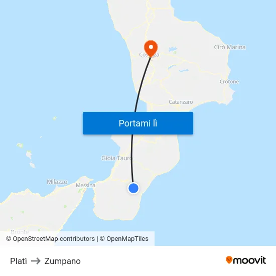 Platì to Zumpano map