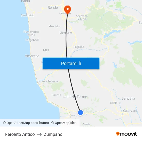 Feroleto Antico to Zumpano map