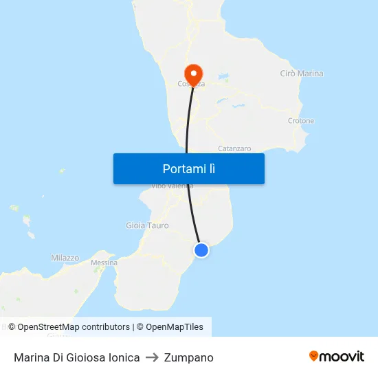 Marina Di Gioiosa Ionica to Zumpano map