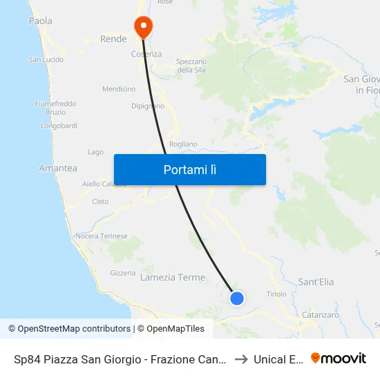 Sp84 Piazza San Giorgio - Frazione Cancello - Serrastretta to Unical Ex-Cud map