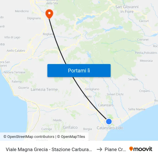 Viale Magna Grecia - Stazione Carburanti Ip to Piane Crati map