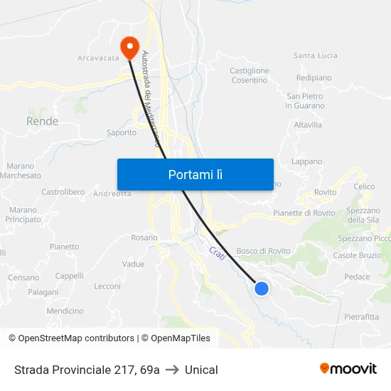 Strada Provinciale 217, 69a to Unical map