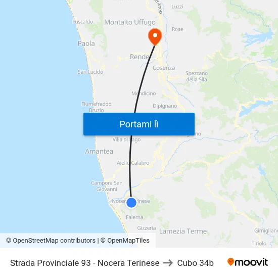 Strada Provinciale 93 - Nocera Terinese to Cubo 34b map