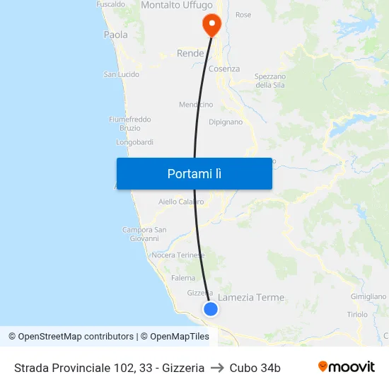 Strada Provinciale 102, 33 - Gizzeria to Cubo 34b map