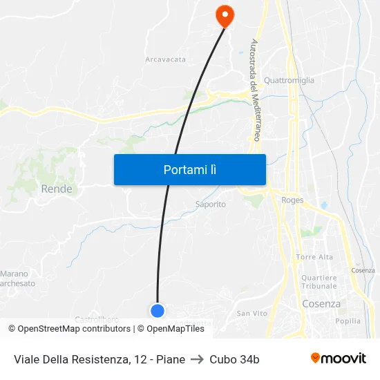 Viale Della Resistenza, 12 - Piane to Cubo 34b map