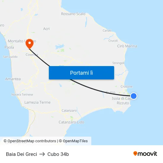 Baia Dei Greci to Cubo 34b map