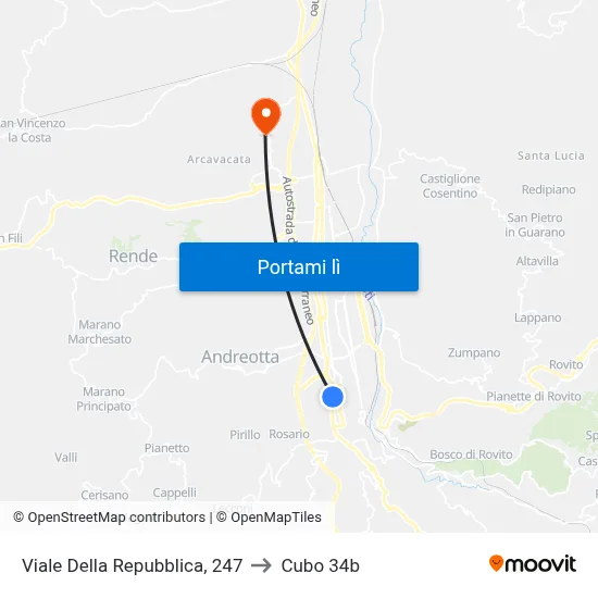 Viale Della Repubblica, 247 to Cubo 34b map