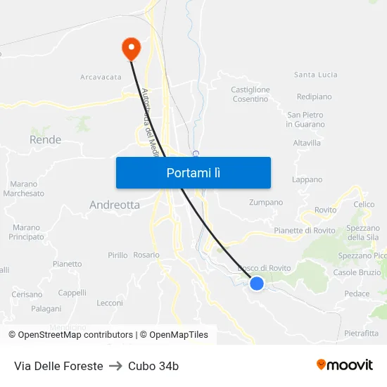 Via Delle Foreste to Cubo 34b map