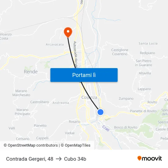 Contrada Gergeri, 48 to Cubo 34b map