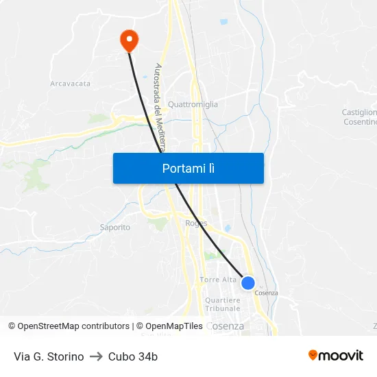 Via G. Storino to Cubo 34b map