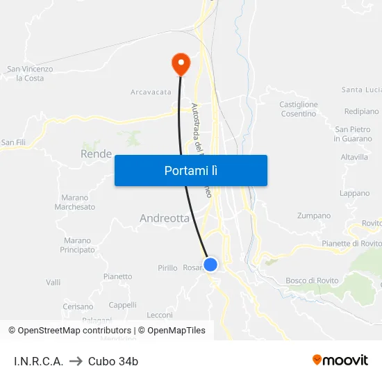 I.N.R.C.A. to Cubo 34b map