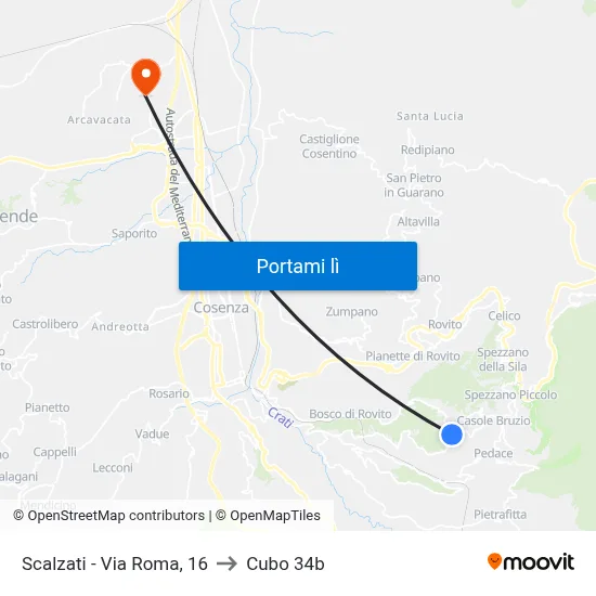 Scalzati - Via Roma, 16 to Cubo 34b map