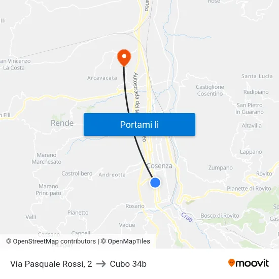 Via Pasquale Rossi, 2 to Cubo 34b map