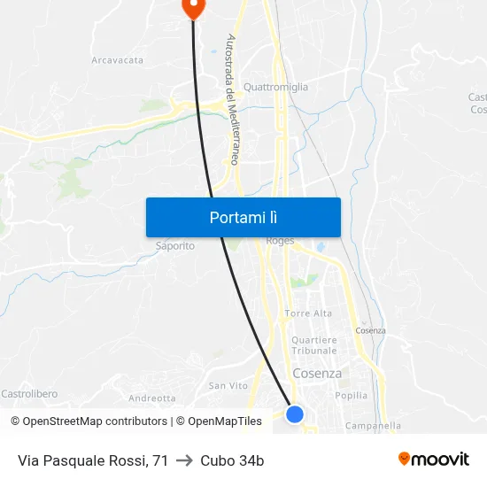 Via Pasquale Rossi, 71 to Cubo 34b map