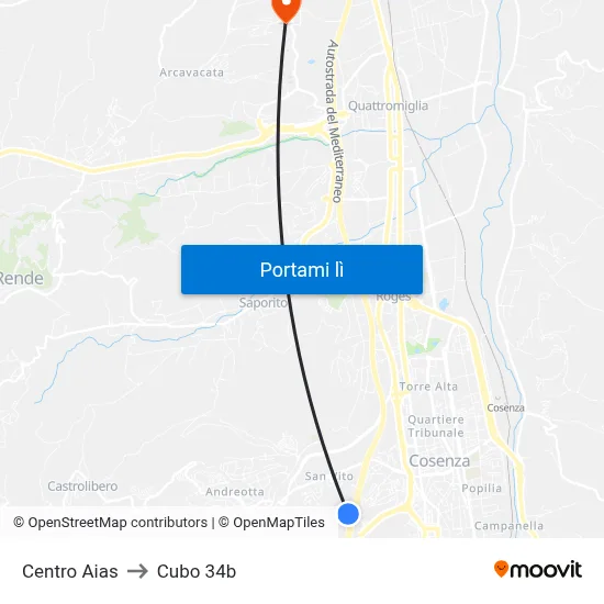 Centro Aias to Cubo 34b map