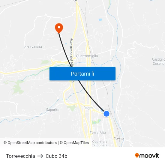 Torrevecchia to Cubo 34b map
