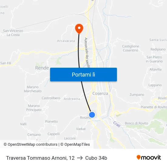 Traversa Tommaso Arnoni, 12 to Cubo 34b map