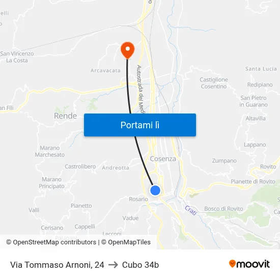 Via Tommaso Arnoni, 24 to Cubo 34b map