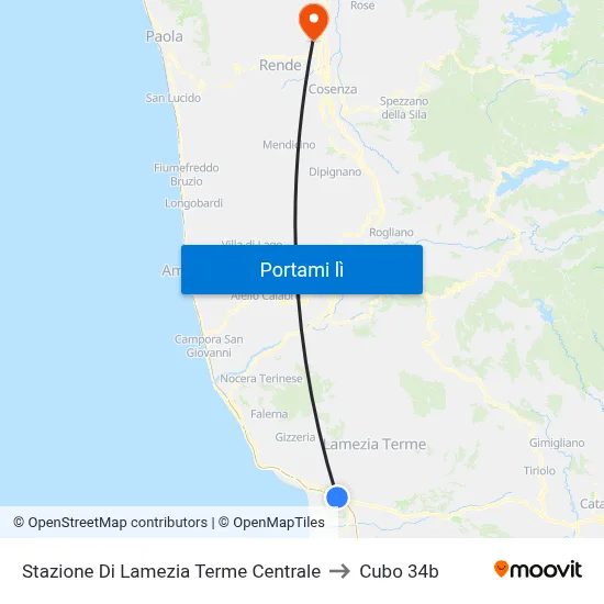 Stazione Di Lamezia Terme Centrale to Cubo 34b map