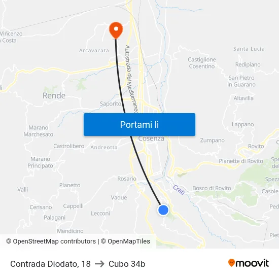 Contrada Diodato, 18 to Cubo 34b map