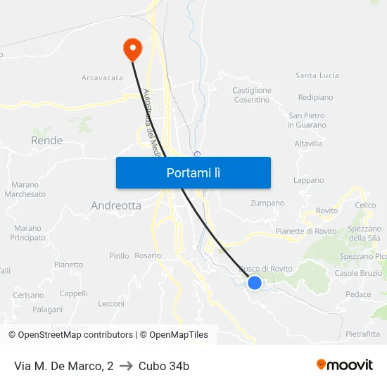 Via M. De Marco, 2 to Cubo 34b map