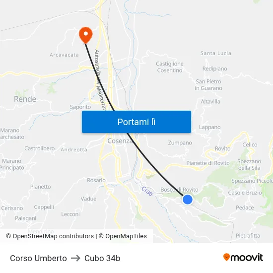 Corso Umberto to Cubo 34b map