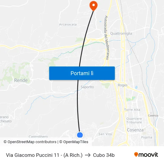 Via Giacomo Puccini 11 - (A Rich.) to Cubo 34b map