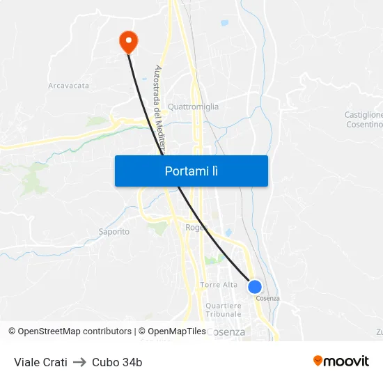 Viale Crati to Cubo 34b map