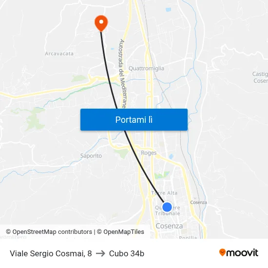 Viale Sergio Cosmai, 8 to Cubo 34b map
