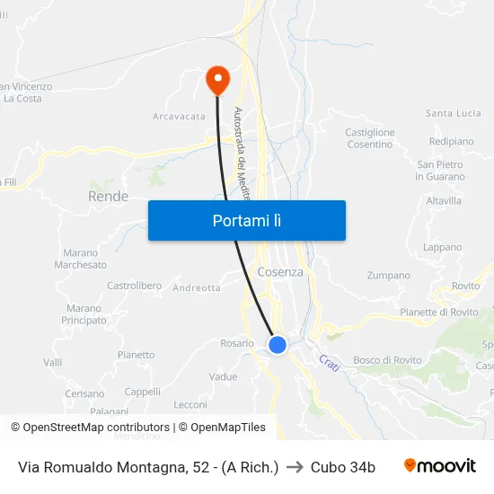 Via Romualdo Montagna, 52 - (A Rich.) to Cubo 34b map