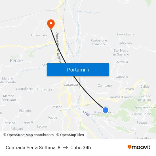 Contrada Serra Sottana, 8 to Cubo 34b map