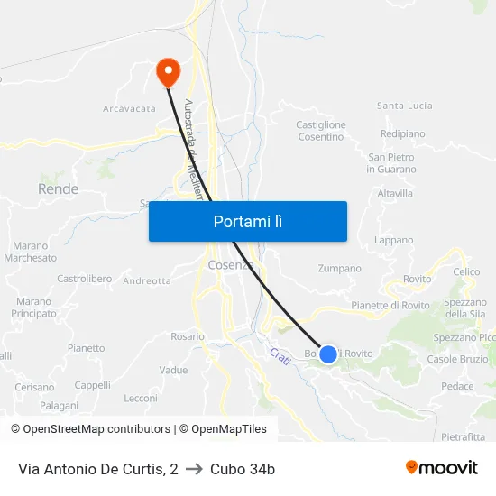 Via Antonio De Curtis, 2 to Cubo 34b map