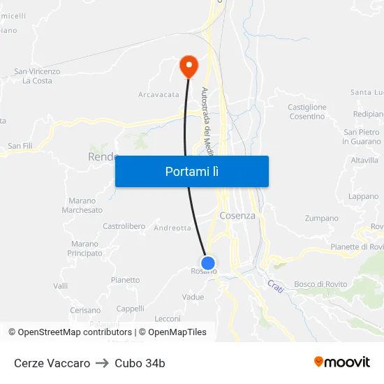 Cerze Vaccaro to Cubo 34b map
