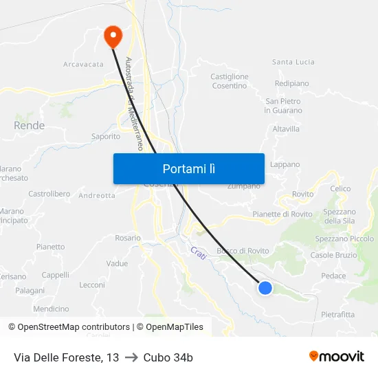 Via Delle Foreste, 13 to Cubo 34b map