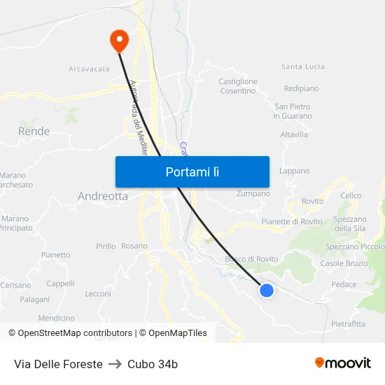 Via Delle Foreste to Cubo 34b map