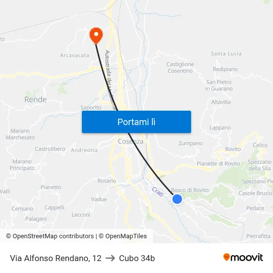 Via Alfonso Rendano, 12 to Cubo 34b map
