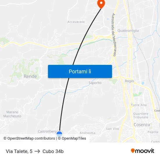 Via Talete, 5 to Cubo 34b map