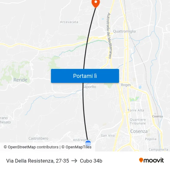 Via Della Resistenza, 27-35 to Cubo 34b map