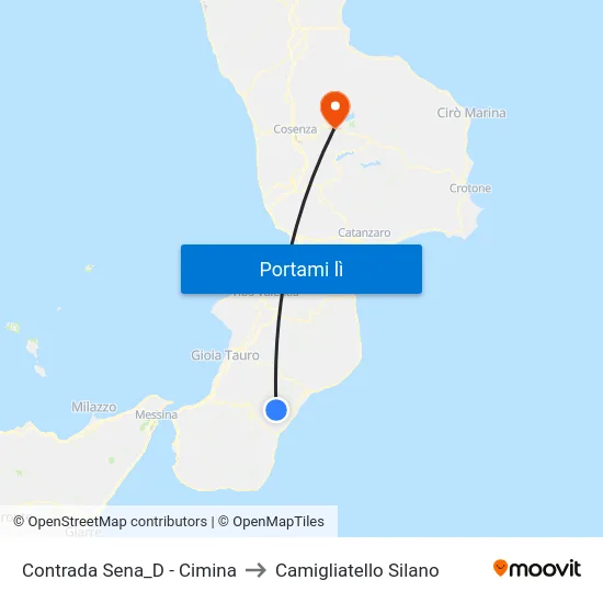 Contrada Sena_D - Cimina to Camigliatello Silano map