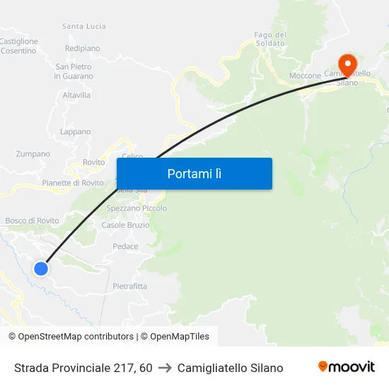 Strada Provinciale 217, 60 to Camigliatello Silano map