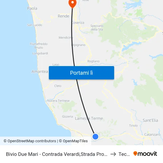 Bivio Due Mari - Contrada Verardi,Strada Provinciale 170/1 - Lamezia Terme to Technest map