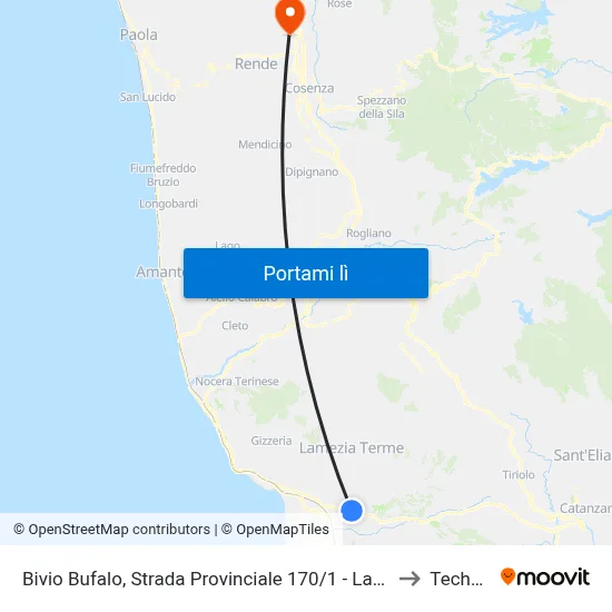 Bivio Bufalo, Strada Provinciale 170/1 - Lamezia Terme to Technest map