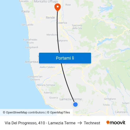 Via Del Progresso, 410 - Lamezia Terme to Technest map
