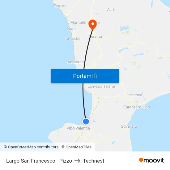 Largo San Francesco - Pizzo to Technest map